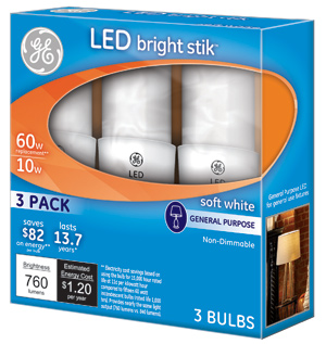 GE Bright Stik 60-watt replacement LED