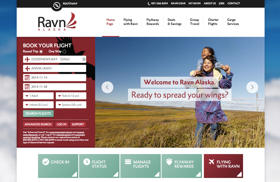 Ravn Alaska Website Redesign by Gere Donovan Creative