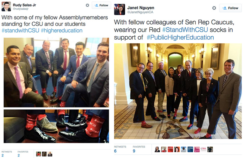 #standwithCSU-red-sock-campaign