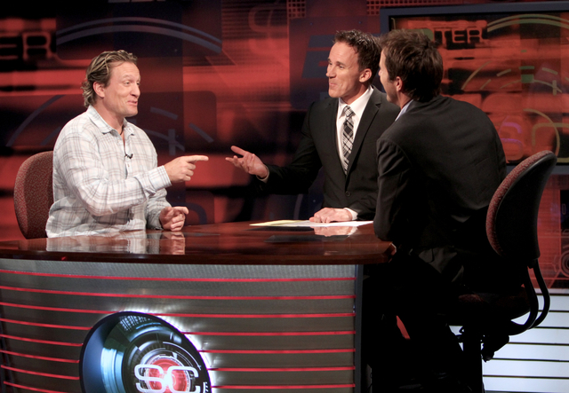 NHL players Mike Modano and Jeremy Roenick on SportsCenter with Jouhn Buccigross